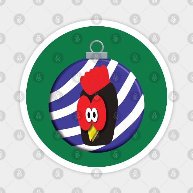 Funny Rooster Christmas Ornament Magnet by DPattonPD